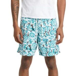 DICKIES Roseburg Print Cotton Shorts In Blue Size XL‎